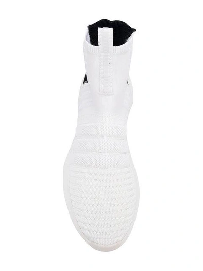 Shop Adidas Originals Crazy 1 Sock Adv Primeknit Sneakers In White