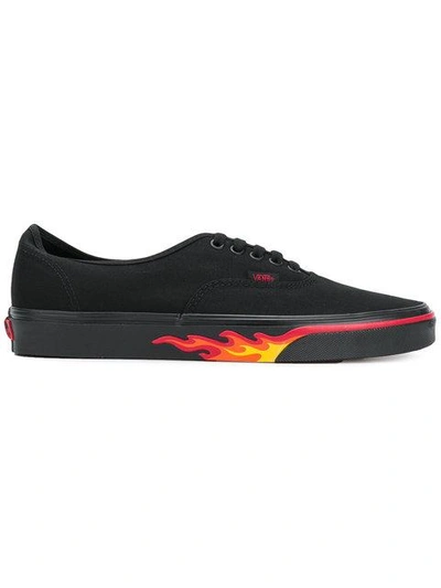 Shop Vans Authentic Flame Wall Sneakers In Black