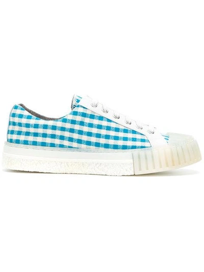 Shop Adieu Gingham Check Sneakers In Blue