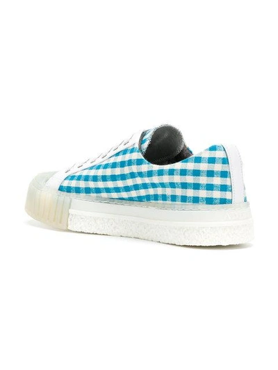 Shop Adieu Gingham Check Sneakers In Blue