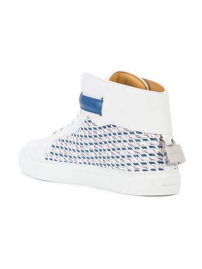 Shop Buscemi 100mm Weave Sneakers In White