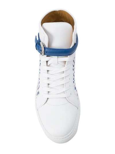 Shop Buscemi 100mm Weave Sneakers In White
