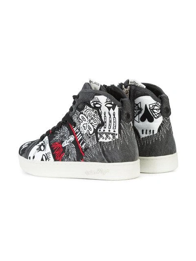 Shop Haculla Nobody's Safe Graphic High Top Sneakers In Black