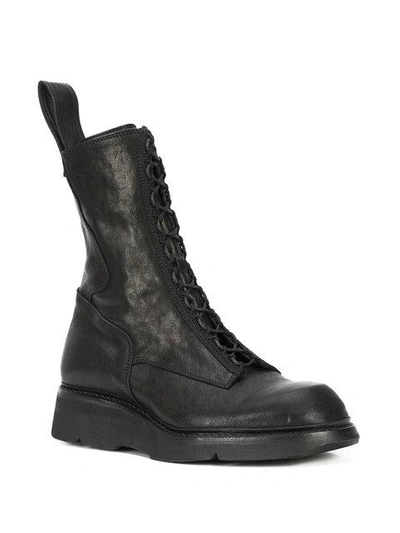 Shop Julius Midi Combat Boots In Black