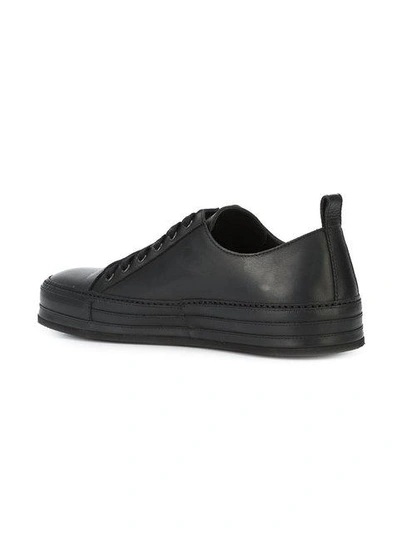 Shop Ann Demeulemeester Leather Top Sneakers In Black