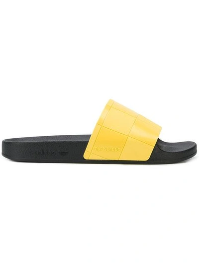 Shop Adidas Originals Adilette Checkerboard Slides In Black