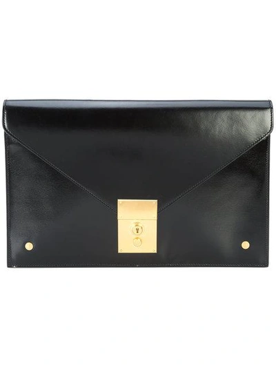 Shop Thom Browne Calfskin Folder Clutch In Black