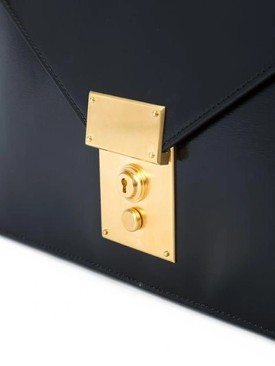 Shop Thom Browne Calfskin Folder Clutch In Black