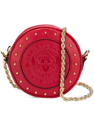 Shop Balmain Disco Shoulder Bag - Red