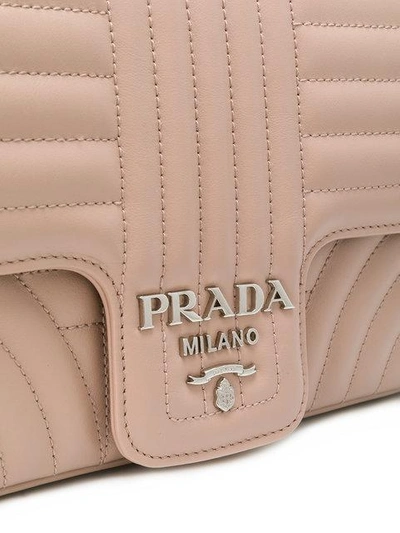 Shop Prada Quilted Crossbody Bag In Neutrals