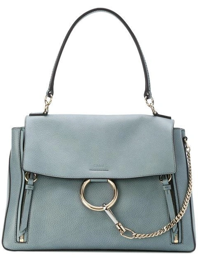 Shop Chloé Medium Faye Day Bag In Blue