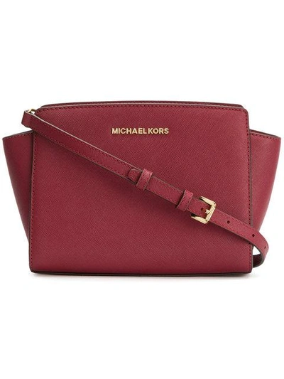 Shop Michael Michael Kors Selma Large Messenger Bag - Red