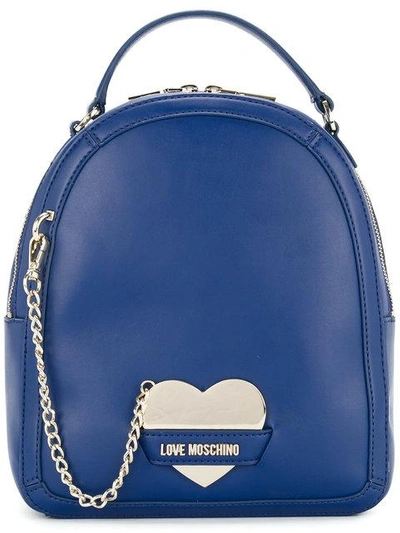 Shop Love Moschino Chain-detail Backpack - Blue