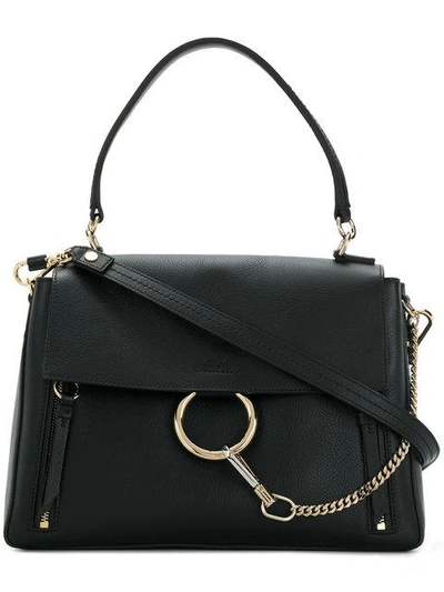 Shop Chloé Medium Faye Day Bag In Black