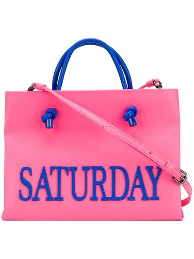 Shop Alberta Ferretti Small Saturday Tote In Pink