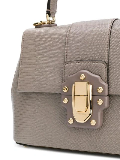 Shop Dolce & Gabbana Small Lucia Bag In Grey