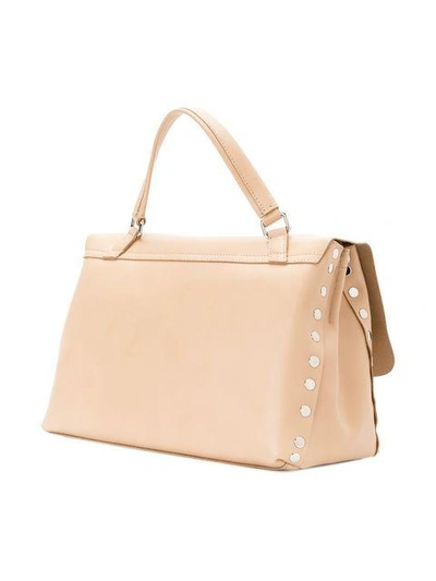 Shop Zanellato Medium Foldover Clasp Tote Bag In Pink