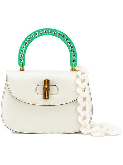 Shop Gucci Chain Designed Shoulder Bag In White