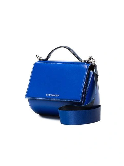 Shop Givenchy Blue Pandora Mini Leather Shoulder Bag