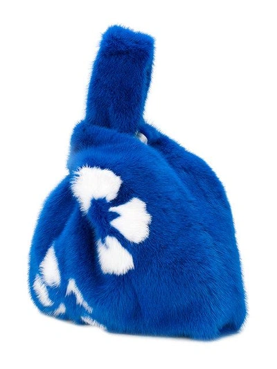 Shop Simonetta Ravizza Furrissima Hibiscus Tote In Blue