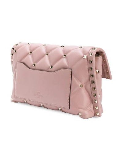 Shop Valentino Quilted Rockstud Shoulder Bag - Pink