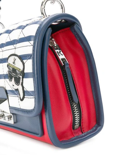 Shop Karl Lagerfeld Captain Karl Stripe Handbag - Multicolour