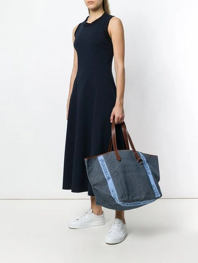 Shop Jw Anderson Contrast Handle Shopper Bag In Blue