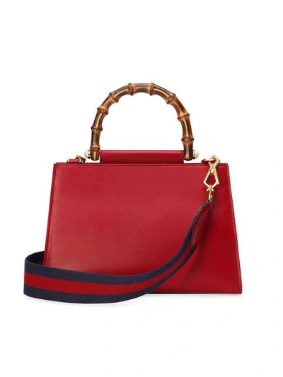 Shop Gucci Nymphaea Top Handle Bag - Red