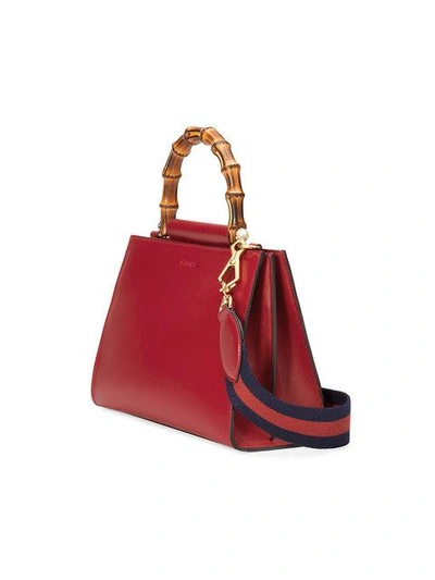 Shop Gucci Nymphaea Top Handle Bag - Red