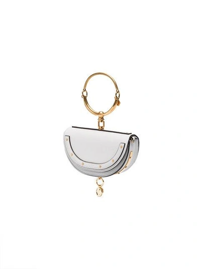 Shop Chloé Nile Minaudière Bracelet Bag - Grey