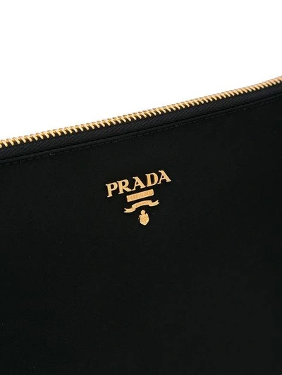 Shop Prada Logo Plaque Clutch Bag