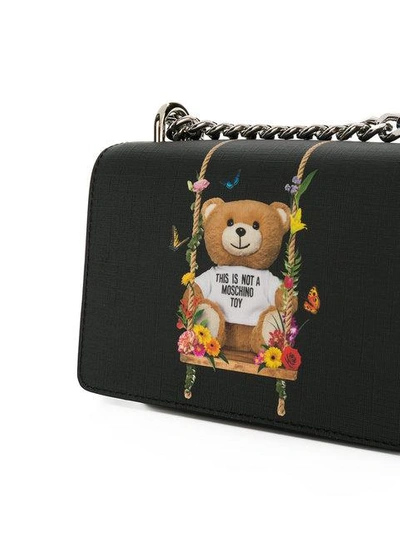 Shop Moschino Botanical Teddy Shoulder Bag - Black
