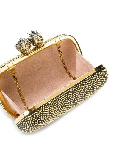 Shop Alexander Mcqueen Queen And King Clutch - Black