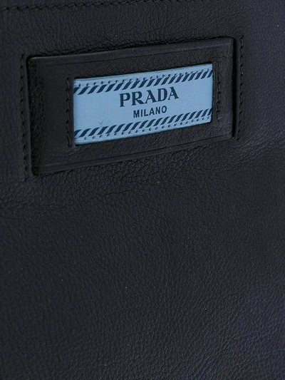 Shop Prada Studded Etiquette Shopper Tote In Black