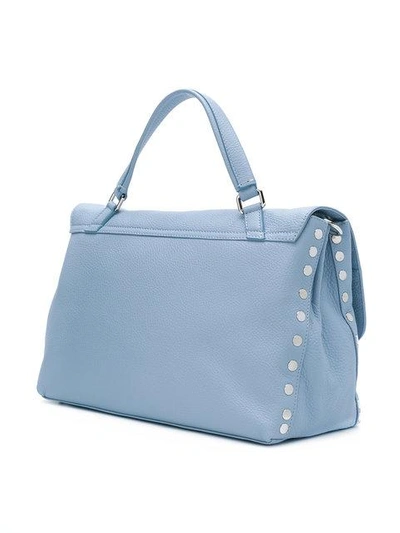 Shop Zanellato Foldover Top Shoulder Bag In Blue