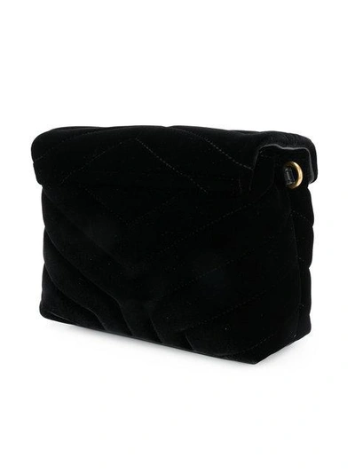 Shop Saint Laurent Loulou Logo Plaque Satchel Bag In Black