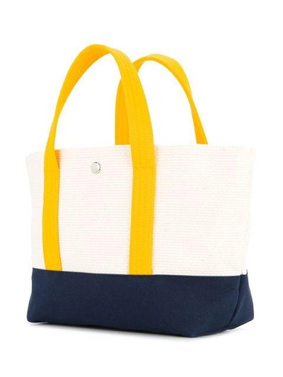 Shop Cabas Colour Block Small Tote Bag In White