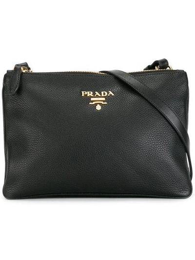 Shop Prada Vitello Daino Crossbody Bag In Black