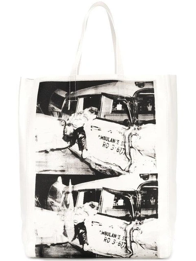 Shop Calvin Klein 205w39nyc X Andy Warhol Printed Tote Bag In White