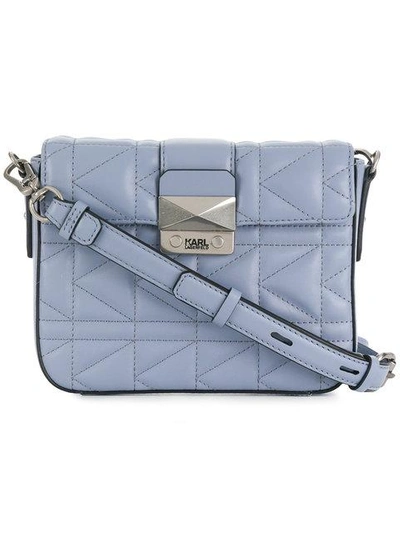 Shop Karl Lagerfeld K/kuilted New Mini Crossbody Bag - Blue