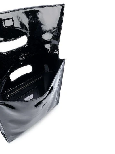 Shop Helmut Lang Large Fold Over Clutch In Black