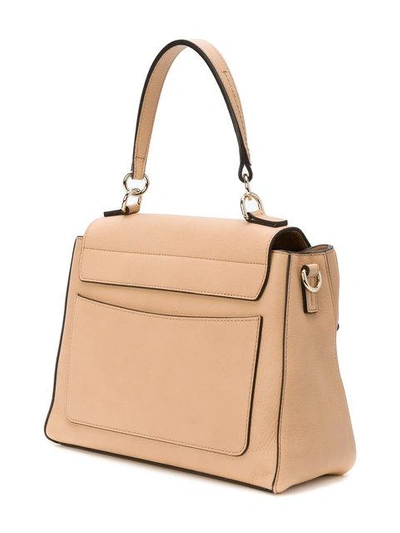 Shop Chloé Small Faye Day Bag In Nude & Neutrals