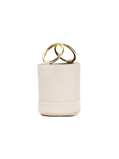 Shop Simon Miller White Gold Bonsai 15 Mini Leather Bucket Bag - Neutrals