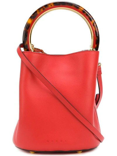 Shop Marni Pannier Tote Bag In Red