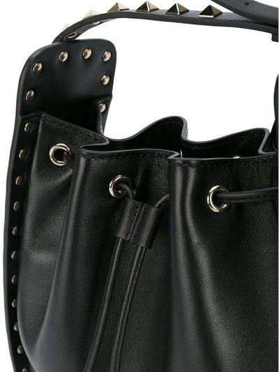 Shop Valentino Garavani Rockstud Bucket Shoulder Bag - Black