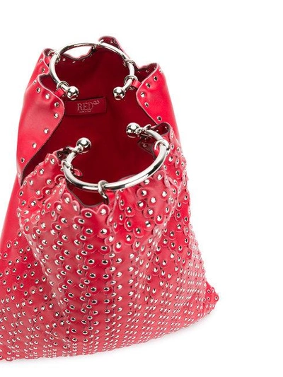 Shop Red Valentino Red(v) Studded Tote