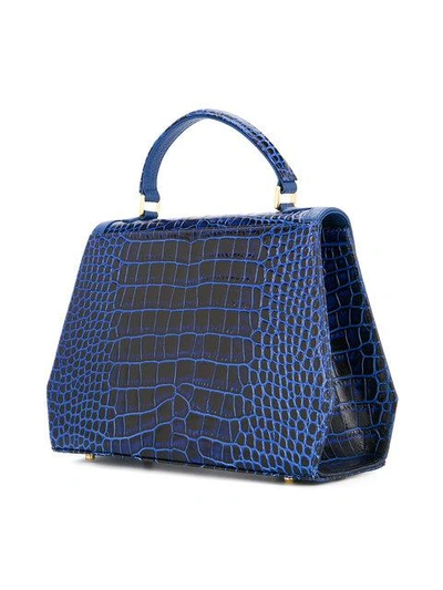 Shop Rula Galayini Amelie Lines Top Handle Bag - Blue