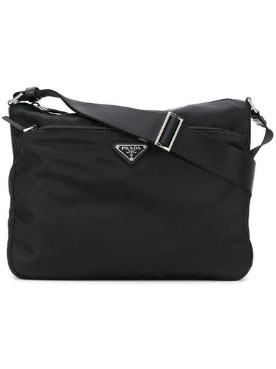 Shop Prada Nylon Messenger Bag In Black