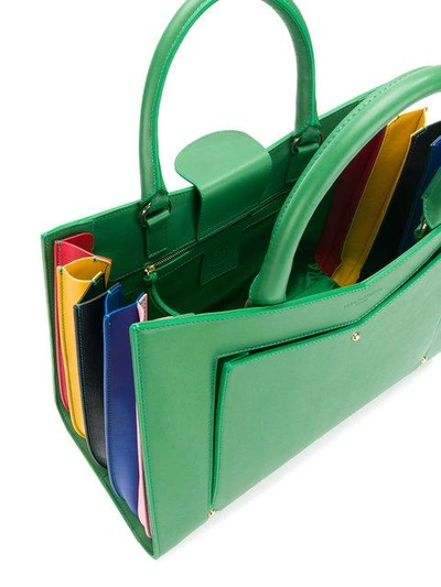 Shop Sara Battaglia Multicoloured Side Accordion Tote Bag