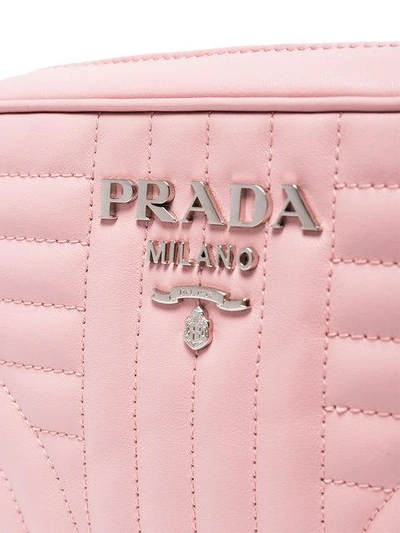 Shop Prada Pink Diagramme Leather Cross Body Bag